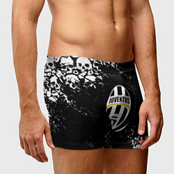 Трусы-боксеры мужские Ювентус черепа краски, цвет: 3D-принт — фото 2