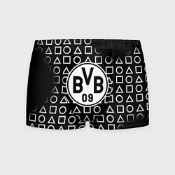Трусы-боксеры мужские Borussia геометрия черно белая, цвет: 3D-принт
