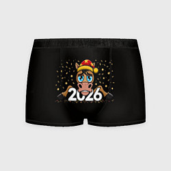 Трусы-боксеры мужские Недовольный новогодний конь, цвет: 3D-принт