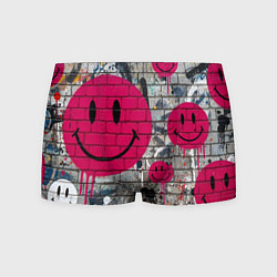 Мужские трусы Розовые смайлы граффити