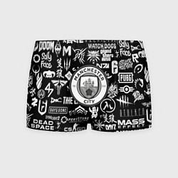Трусы-боксеры мужские Манчестер сити логотипы игр, цвет: 3D-принт