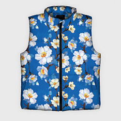 Мужской жилет Цветы ретро 5, цвет: 3D-светло-серый