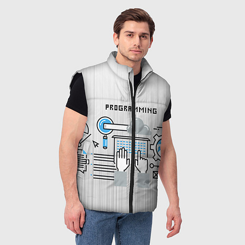 Мужской жилет Программирование 2 / 3D-Черный – фото 3
