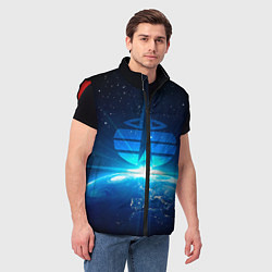 Мужской жилет Космические войска, цвет: 3D-красный — фото 2