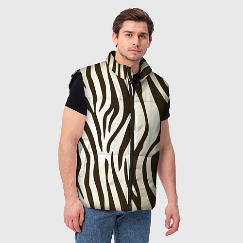 Мужской жилет Шкура зебры / 3D-Черный – фото 3