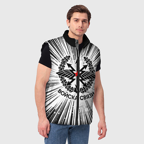 Мужской жилет Войска связи / 3D-Черный – фото 3