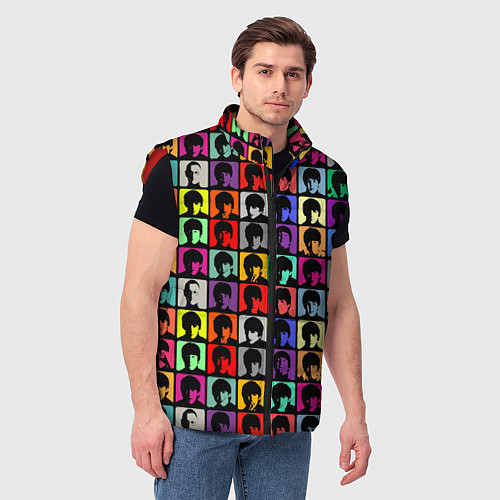Мужской жилет The Beatles: pop-art / 3D-Красный – фото 3
