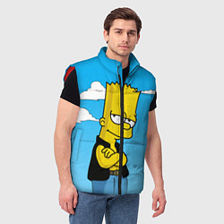 Мужской жилет Задумчивый Барт, цвет: 3D-красный — фото 2
