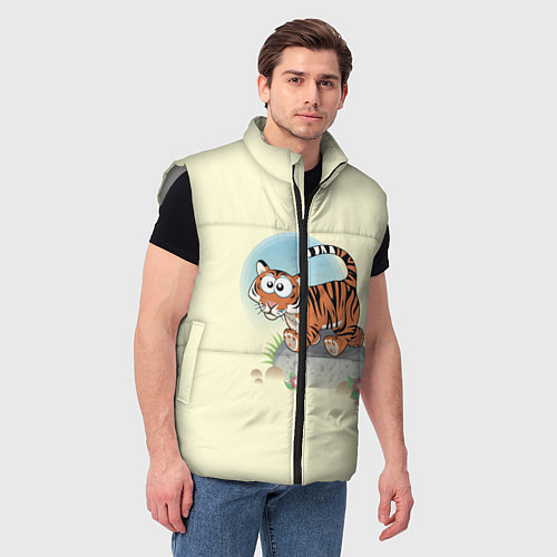 Мужской жилет Маленький тигренок / 3D-Светло-серый – фото 3