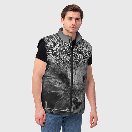 Мужской жилет Взгляд ёжика / 3D-Черный – фото 3