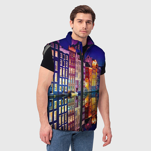 Мужской жилет Амстердама - Нидерланды / 3D-Светло-серый – фото 3