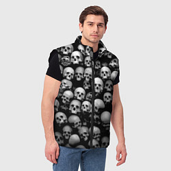 Мужской жилет Черепа на черном, цвет: 3D-черный — фото 2