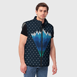 Мужской жилет Геометрические горы, цвет: 3D-светло-серый — фото 2