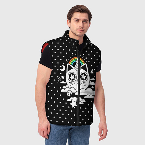 Мужской жилет Магический котик / 3D-Красный – фото 3