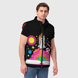 Мужской жилет Космос, цвет: 3D-красный — фото 2