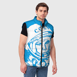 Мужской жилет Гагарин: CCCP, цвет: 3D-черный — фото 2