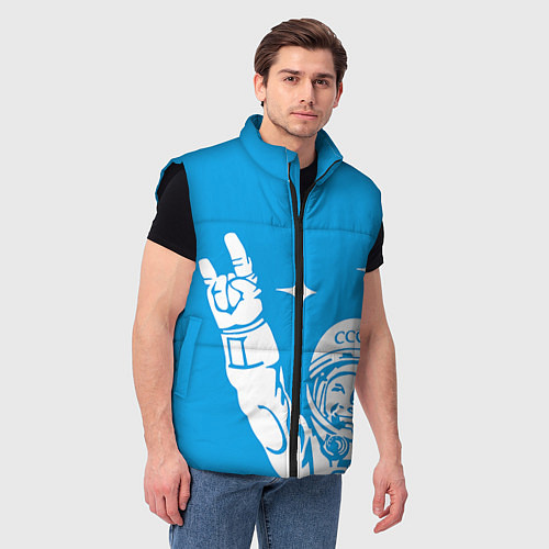 Мужской жилет Гагарин рокер / 3D-Черный – фото 3