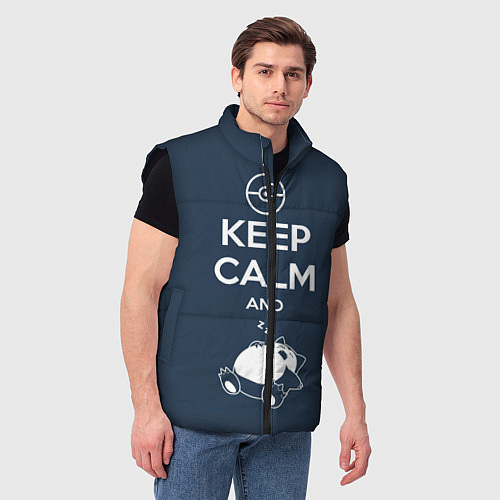 Мужской жилет Keep Calm & Squirtle / 3D-Черный – фото 3