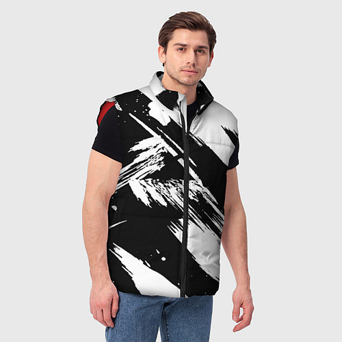 Мужской жилет Чёрно-белый / 3D-Красный – фото 3