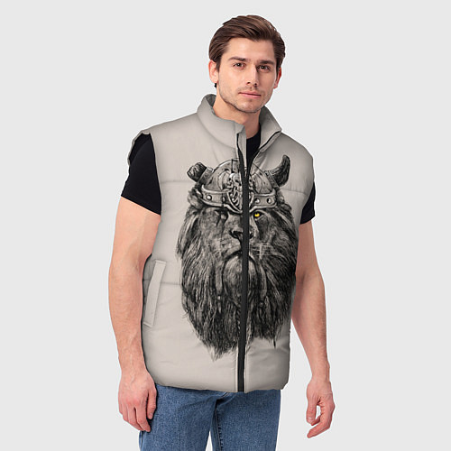 Мужской жилет Старый лев-воин / 3D-Черный – фото 3