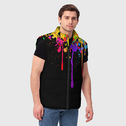 Мужской жилет Краски / 3D-Черный – фото 3