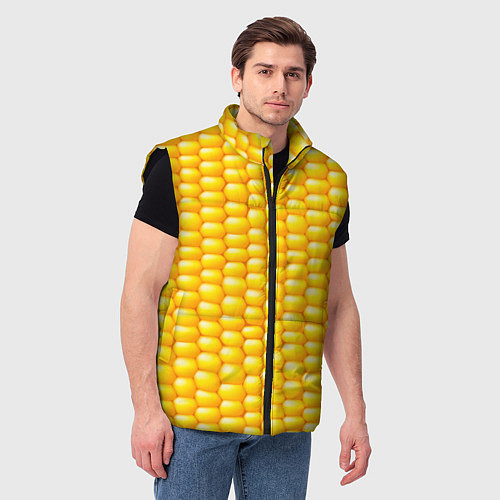 Мужской жилет Сладкая вареная кукуруза / 3D-Черный – фото 3