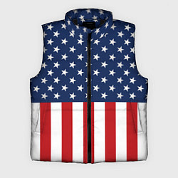 Мужской жилет Флаг США, цвет: 3D-черный