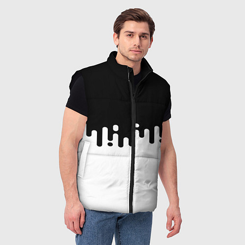 Мужской жилет Чёрно-белый узор / 3D-Черный – фото 3