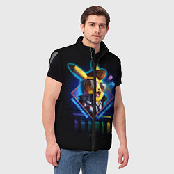 Мужской жилет Retro Pikachu, цвет: 3D-светло-серый — фото 2