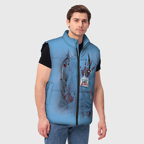 Мужской жилет Костюм врача кровь / 3D-Черный – фото 3