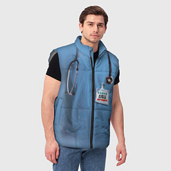 Мужской жилет Костюм врача, цвет: 3D-светло-серый — фото 2