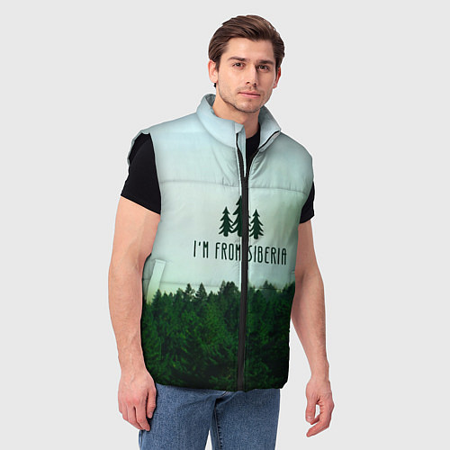 Мужской жилет I'm from Siberia / 3D-Черный – фото 3