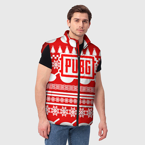 Мужской жилет PUBG: New Year / 3D-Красный – фото 3