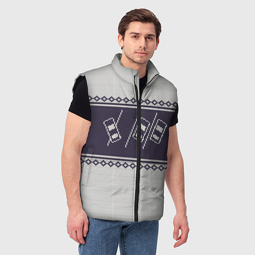 Мужской жилет Форсаж: Зимний узор / 3D-Черный – фото 3