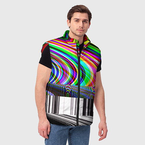 Мужской жилет TV Glitch / 3D-Красный – фото 3