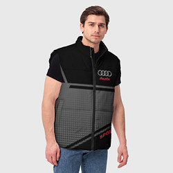 Мужской жилет Audi: Crey & Black, цвет: 3D-черный — фото 2