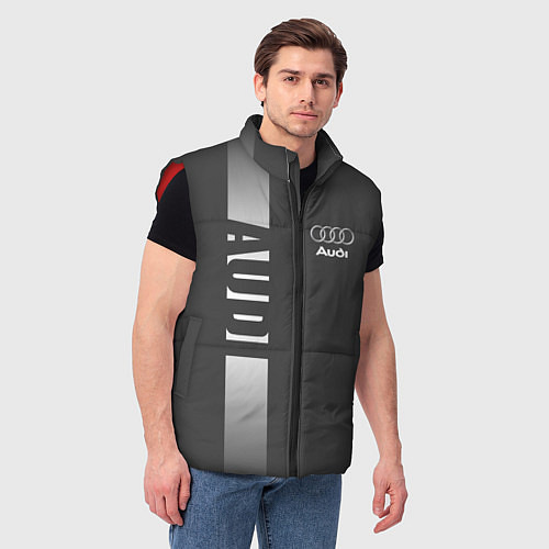 Мужской жилет Audi: Grey Sport / 3D-Красный – фото 3