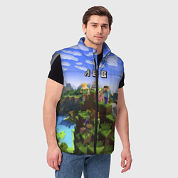 Мужской жилет Майнкрафт: Лев, цвет: 3D-светло-серый — фото 2