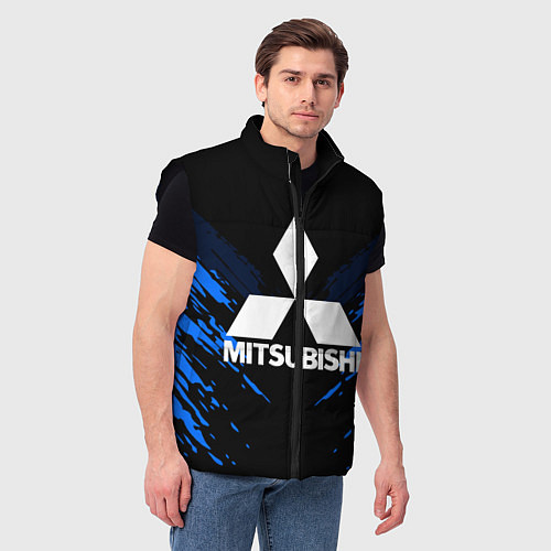 Мужской жилет Mitsubishi: Blue Anger / 3D-Черный – фото 3