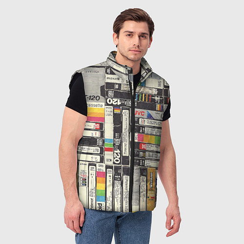 Мужской жилет VHS-кассеты / 3D-Черный – фото 3