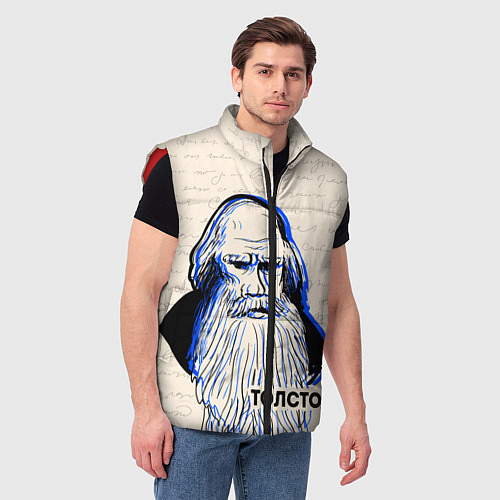 Мужской жилет Лев Толстой / 3D-Красный – фото 3