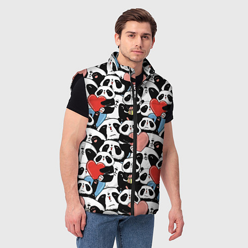 Мужской жилет Funny Pandas / 3D-Черный – фото 3