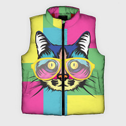Мужской жилет Поп-арт котик, цвет: 3D-красный