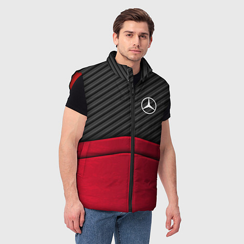 Мужской жилет Mercedes Benz: Red Carbon / 3D-Красный – фото 3