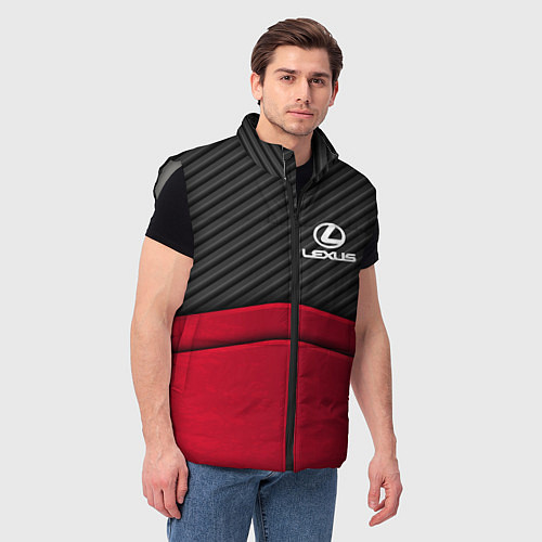 Мужской жилет Lexus: Red Carbon / 3D-Светло-серый – фото 3