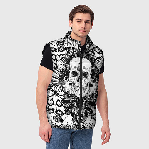 Мужской жилет Grunge Skull / 3D-Черный – фото 3