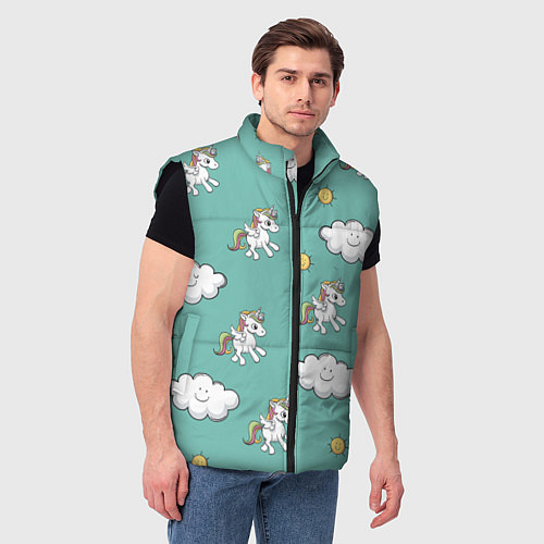 Мужской жилет Love of Unicorns / 3D-Черный – фото 3