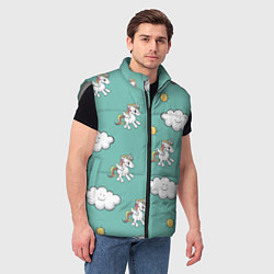 Мужской жилет Love of Unicorns, цвет: 3D-светло-серый — фото 2
