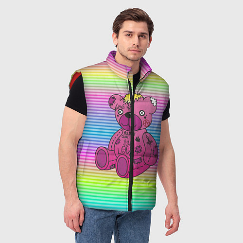 Мужской жилет Lil Peep Bear / 3D-Красный – фото 3