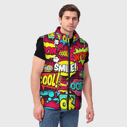 Мужской жилет Слова из комиксов / 3D-Черный – фото 3